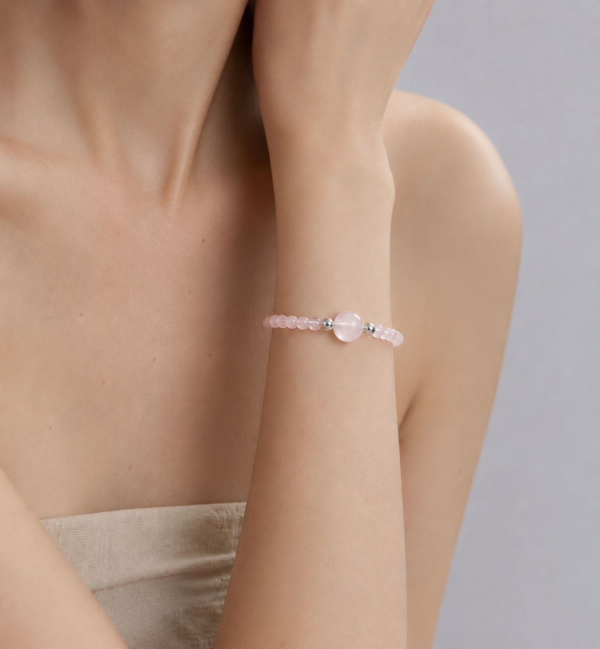 Mother of Pearl Crystal Bead Bracelet