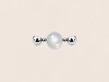 12mm Round Iridescent White Moonstone Bead Charm