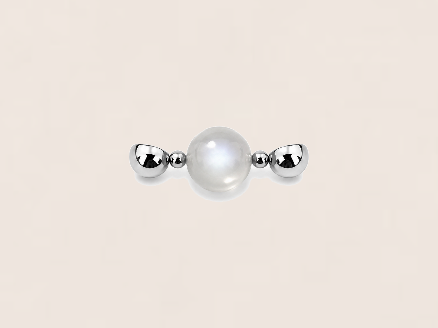 12mm Round Iridescent White Moonstone Bead Charm