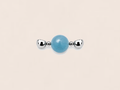12mm Round Ocean Blue Aquamarine Bead Charm