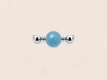 12mm Round Ocean Blue Aquamarine Bead Charm