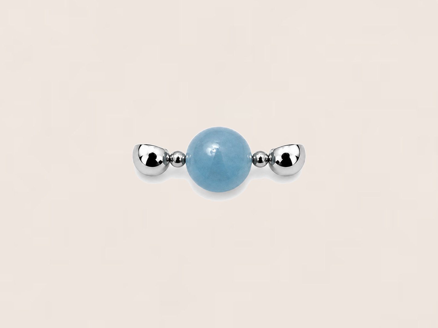 12mm Round Ocean Blue Aquamarine Bead Charm