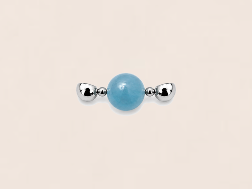 12mm Round Ocean Blue Aquamarine Bead Charm