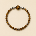Tiger eye crystal bead bracelet with premium crystal beads and magnetic interchangeable charm