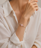 Mother of Pearl Bracelet with Mood Calendar - Titanium Chain