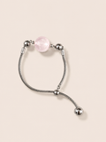 Mother of Pearl Bracelet with Mood Calendar - Titanium Chain