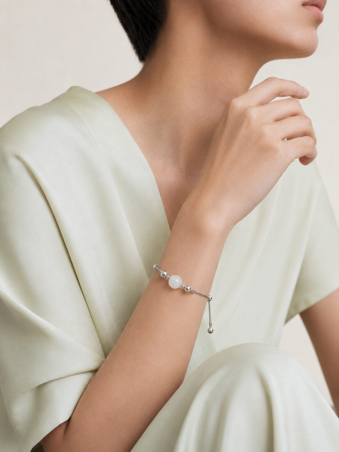 White Jade Mood Calendar Bracelet