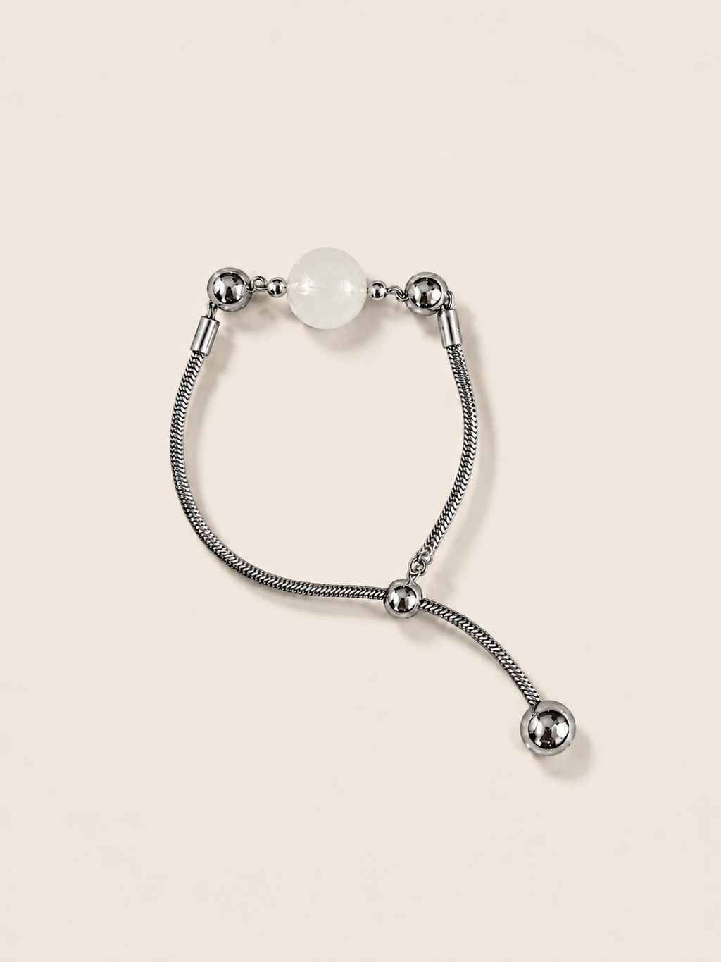 Adiaro White Jade Balance Chain Bracelet