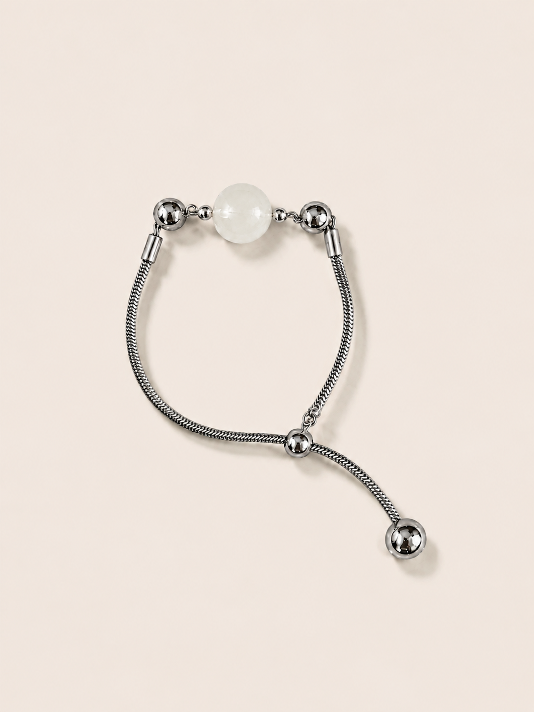 Adiaro White Jade Balance Chain Bracelet