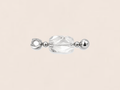 Faceted Clear White Jade Square Bead Charm