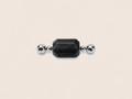 Geometric Black Obsidian Square Bead Charm