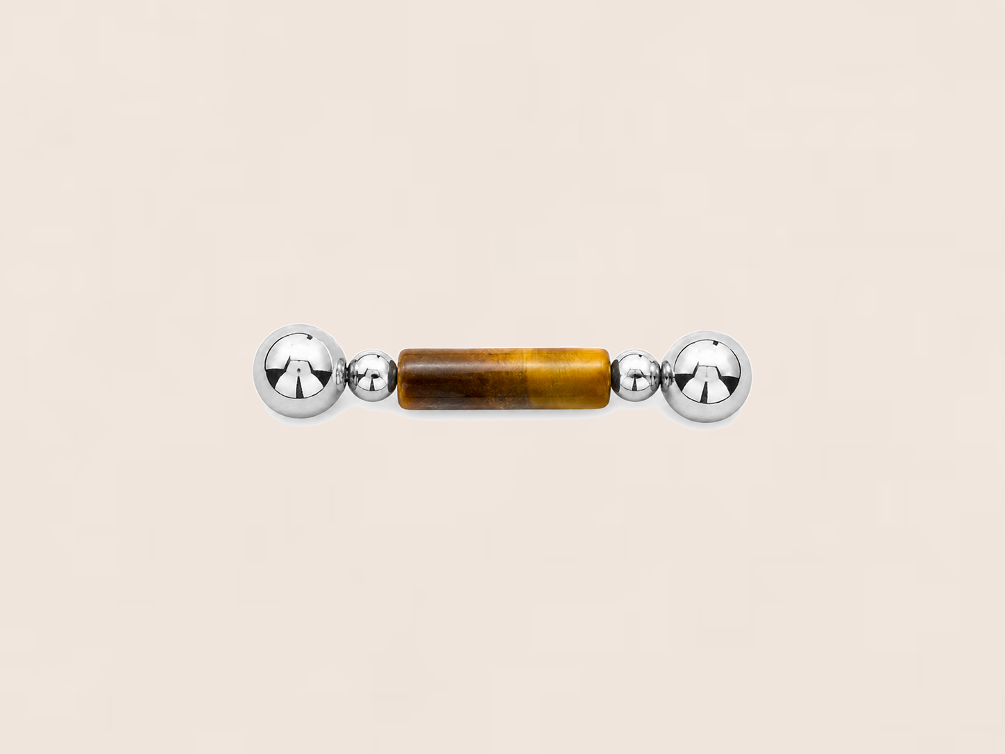 Golden Brown Tiger Eye Tube Bead Charm