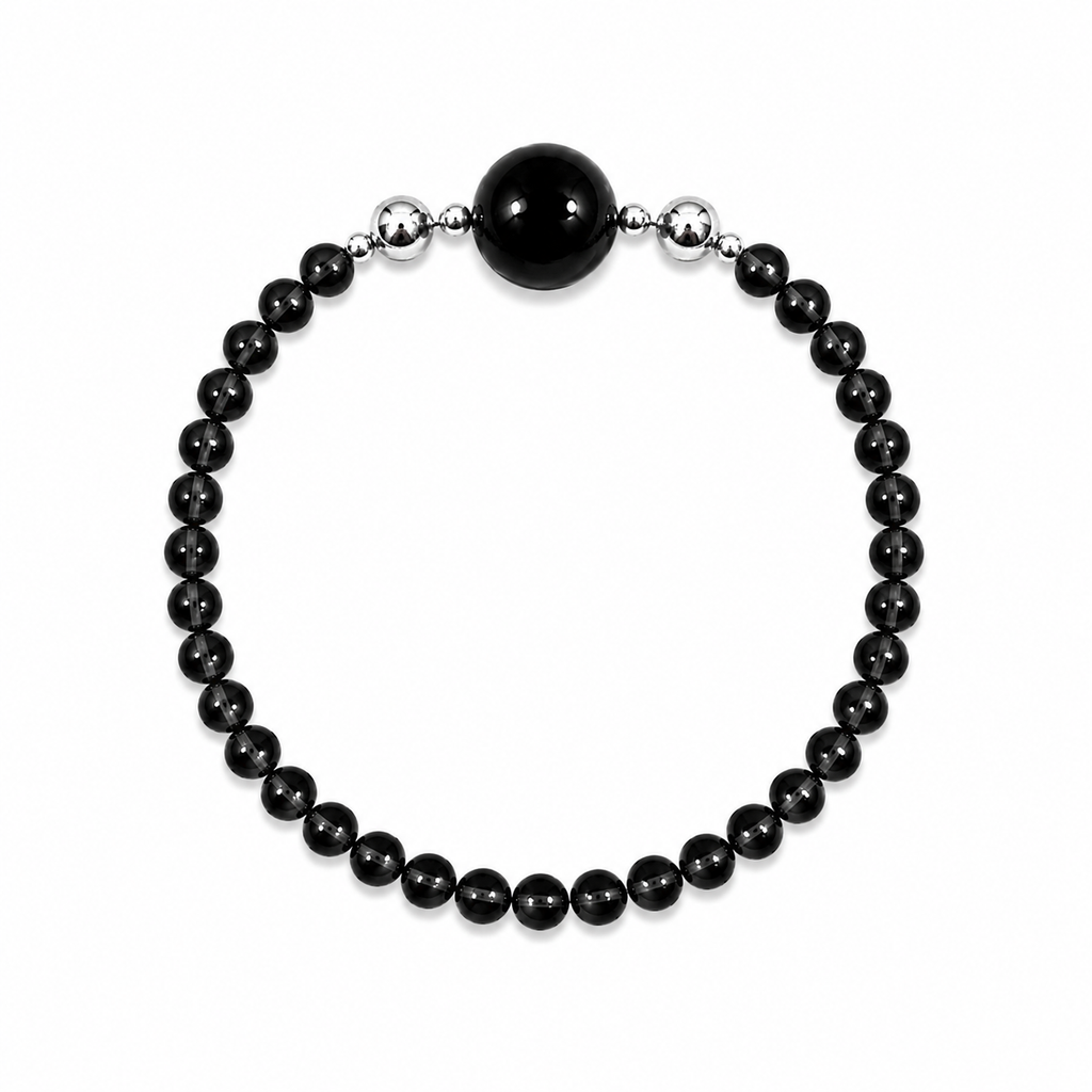 Obsidian Crystal Bead Bracelet