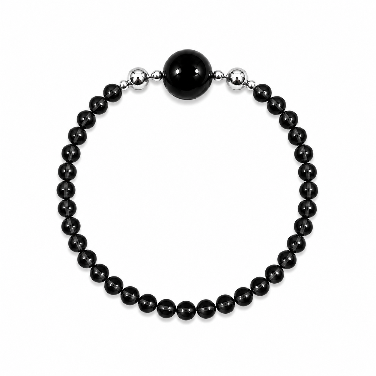 Obsidian Crystal Bead Bracelet
