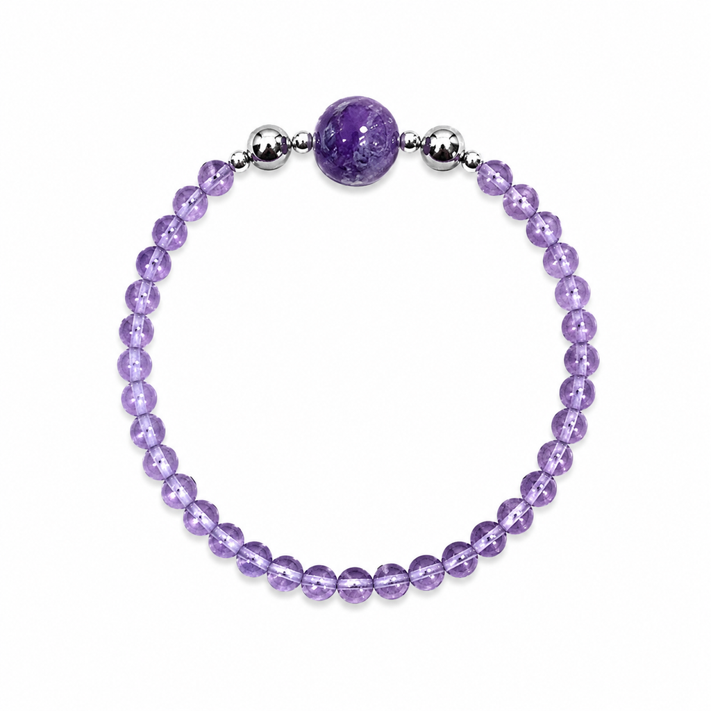 Amethyst Crystal Bead Bracelet