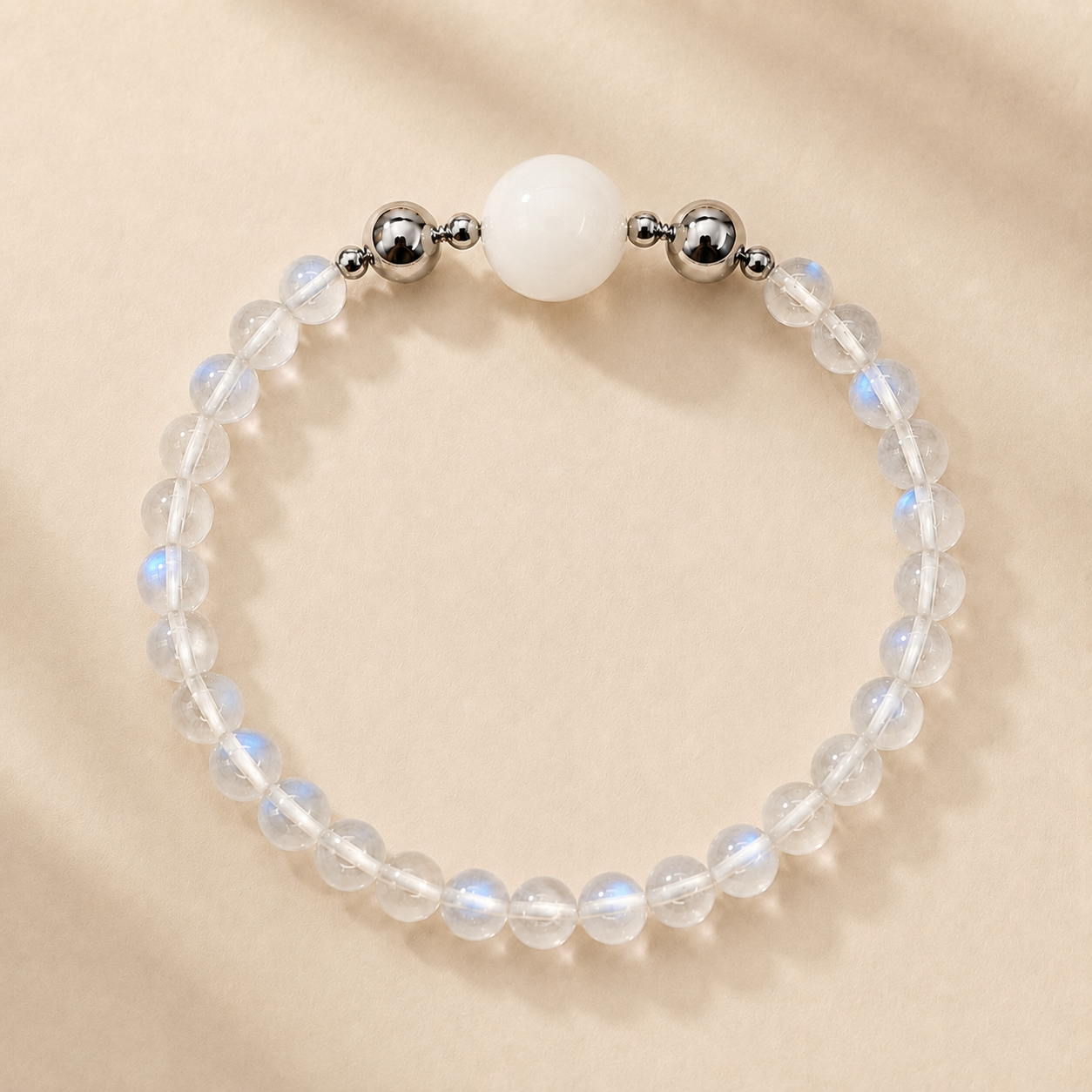Moonstone Crystal Bead Bracelet