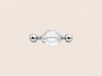 Natural Irregular Clear White Jade Bead Charm