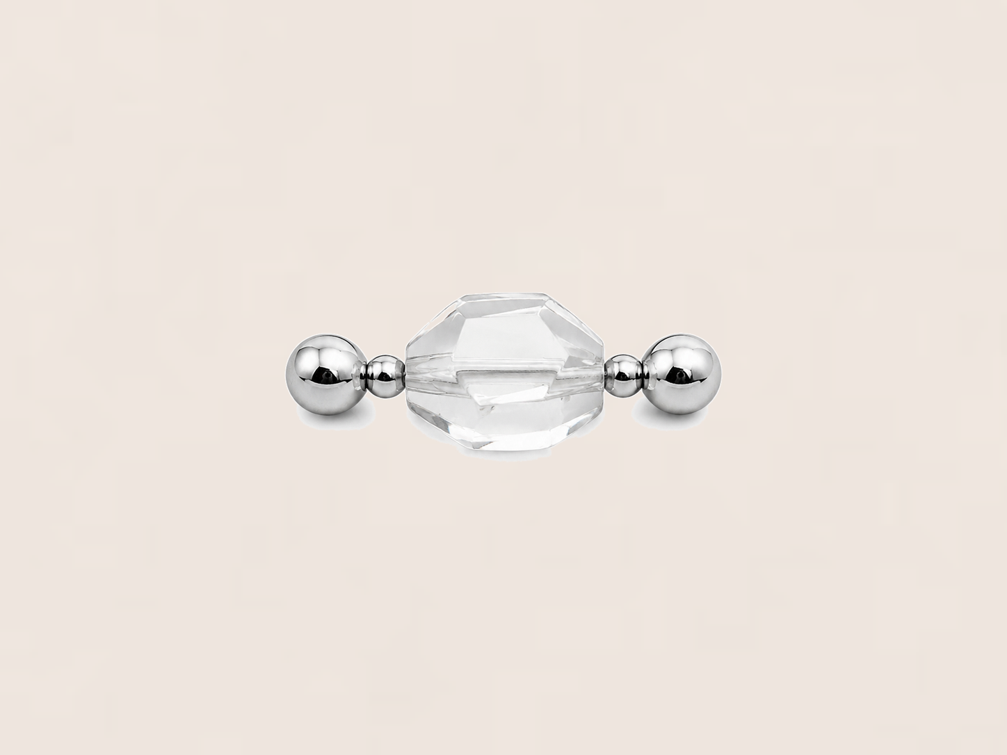 Natural Irregular Clear White Jade Bead Charm