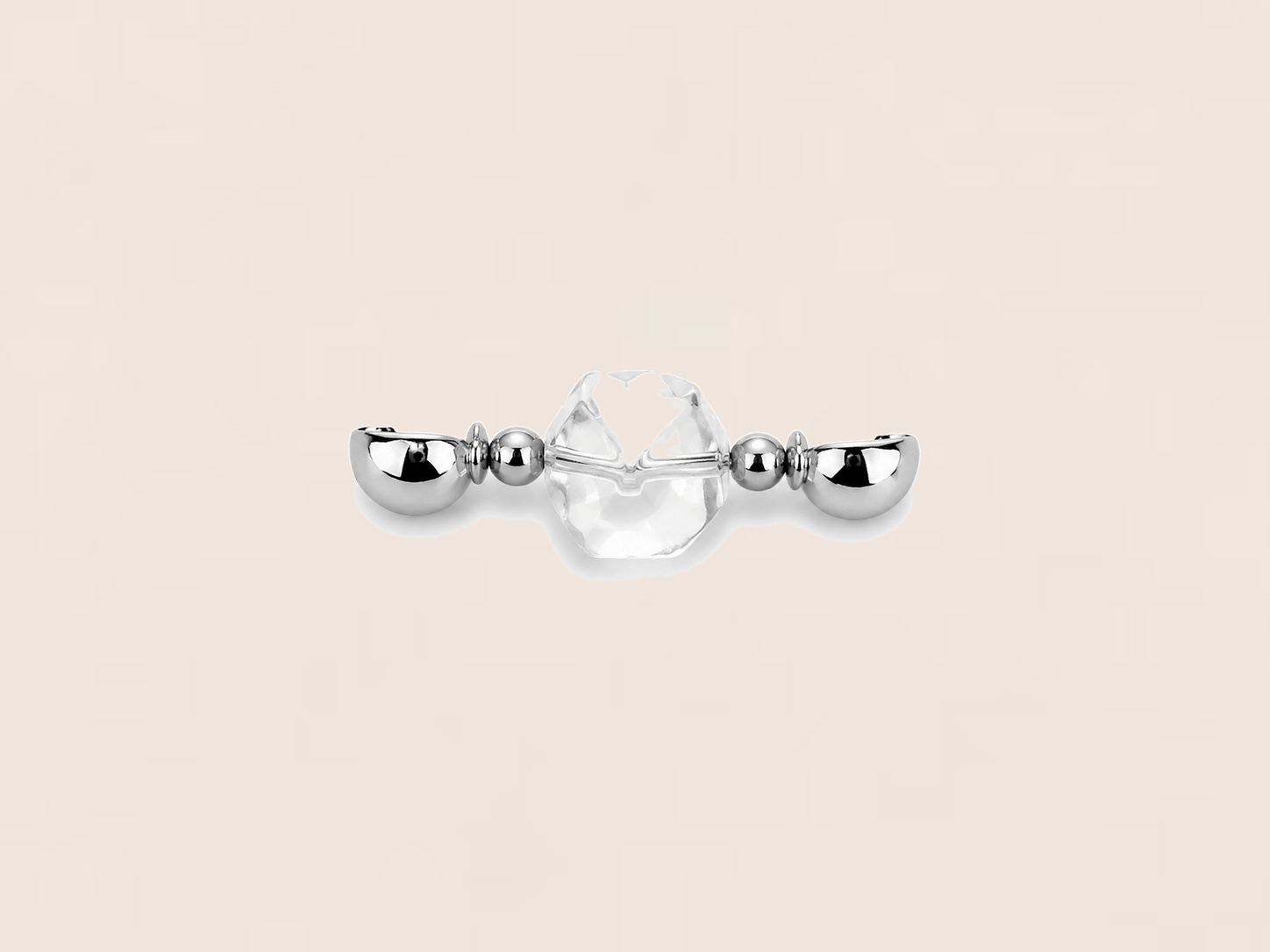 Petite Faceted White Jade Square Bead Charm